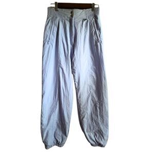 VTG Profile Ski Pants Nylon Baby Blue Insulated Snowboard Winter 80s Side Zip M